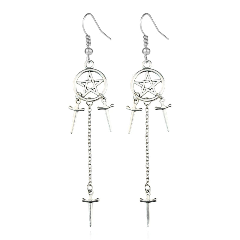 Pentagram Sword Earrings