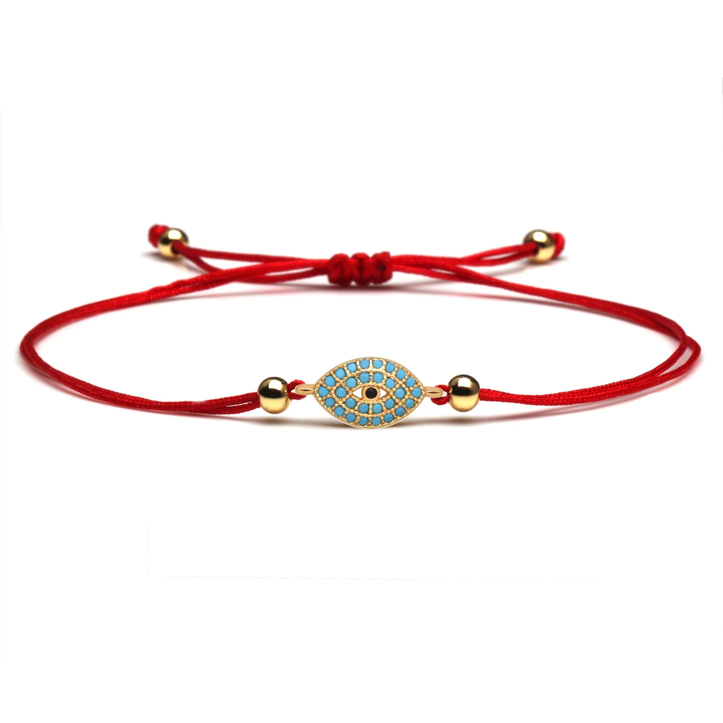 AAA Cubic Zirconia Greek Copper Evil Eye Charm Bracelet Women Girl CZ Blue Red String Luck Protect Creative Luxury Jewelry Gift