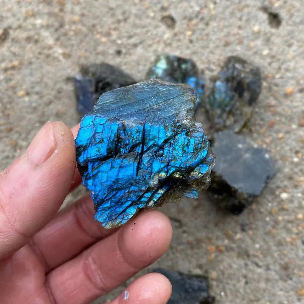 100g Raw Natural Rainbow Labradorite Rock crystals