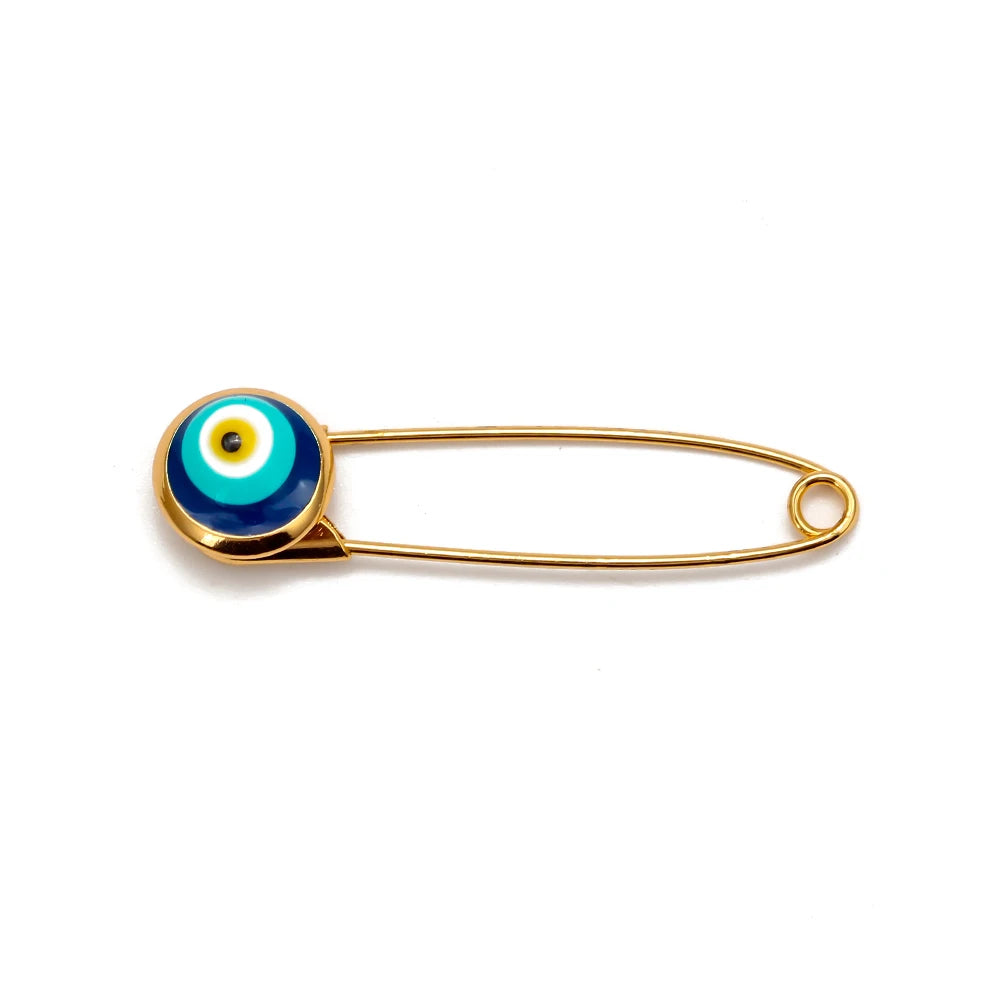 Lucky Eye Colorful Turkish Evil Eye Brooch Pin Gold Color Dropping Oil Brooch Pins Fashion Jewelry Gifts for Women Men EY6571