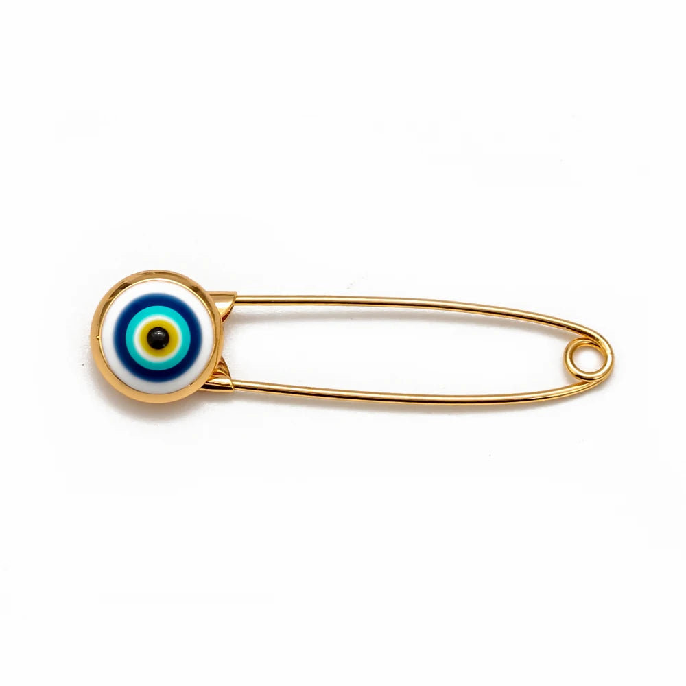 Lucky Eye Colorful Turkish Evil Eye Brooch Pin Gold Color Dropping Oil Brooch Pins Fashion Jewelry Gifts for Women Men EY6571