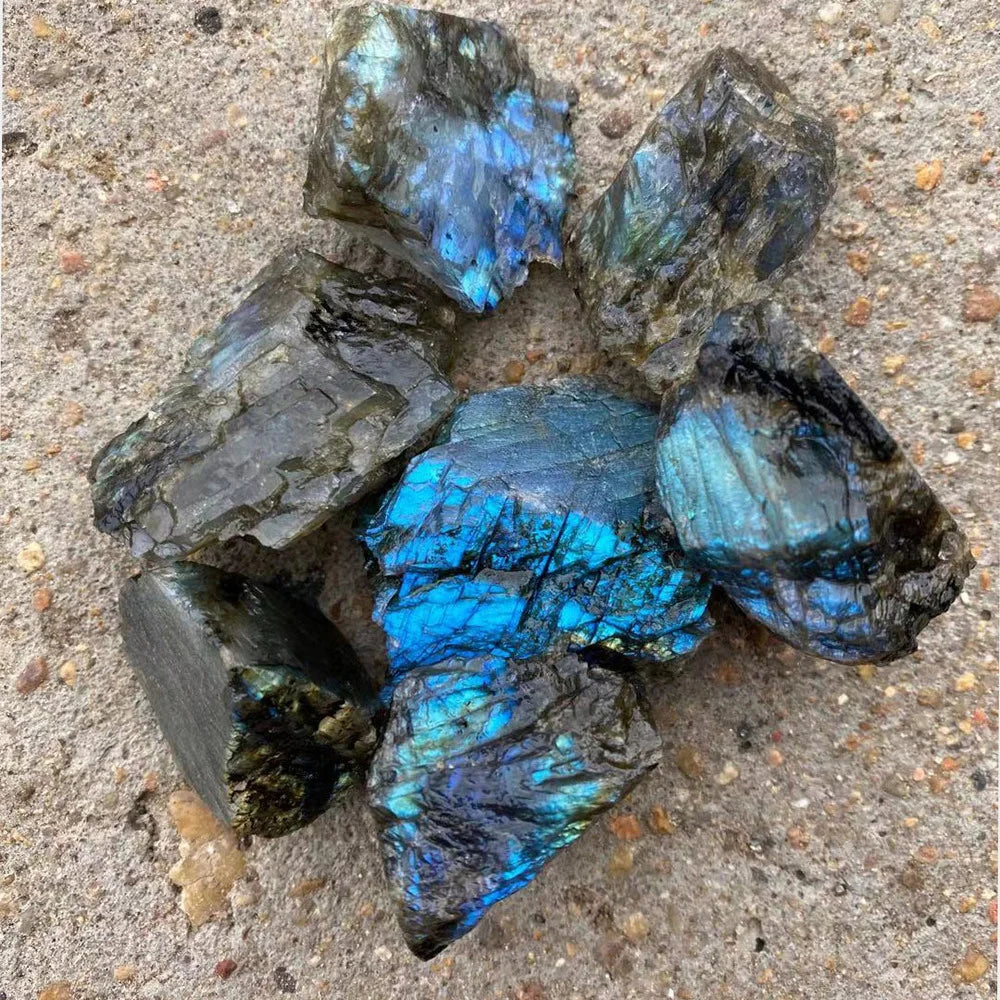 100g Raw Natural Rainbow Labradorite Rock crystals