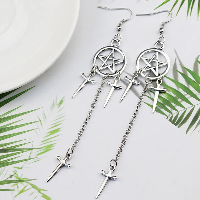 Pentagram Sword Earrings