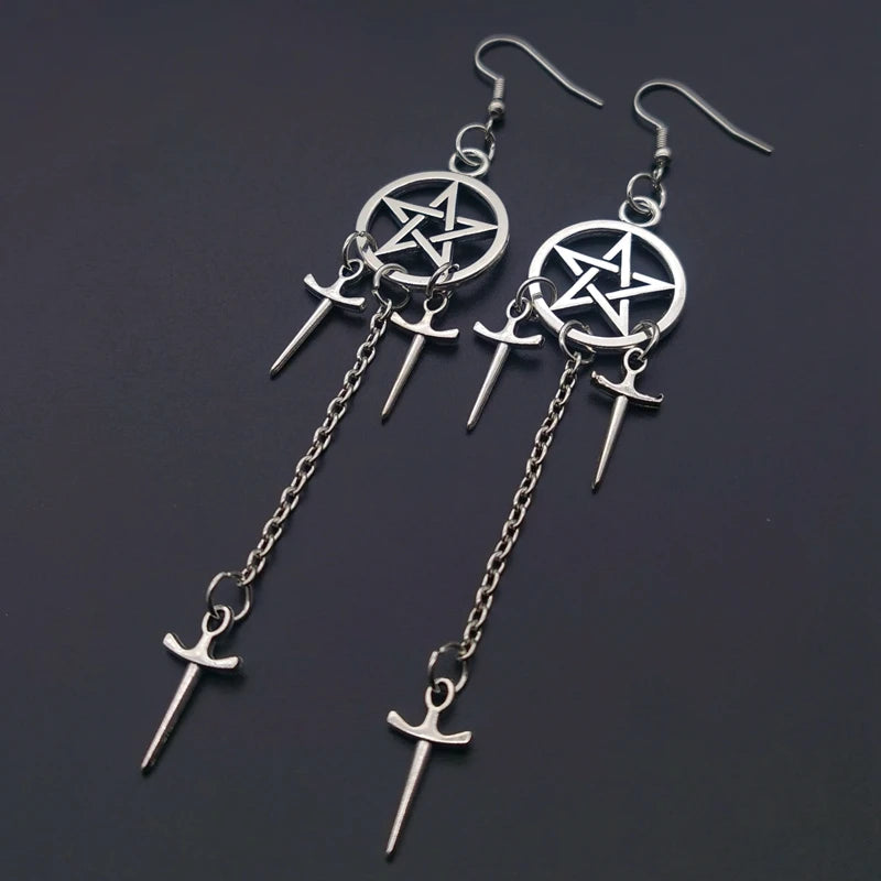 Pentagram Sword Earrings