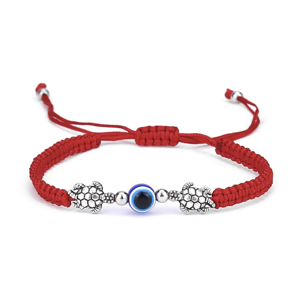 Turkish Blue Evil Eye bracelets For Women Men Hand Elephant Tortoise Charm Red Black Rope String Chain Bangle Men Lucky Jewelry