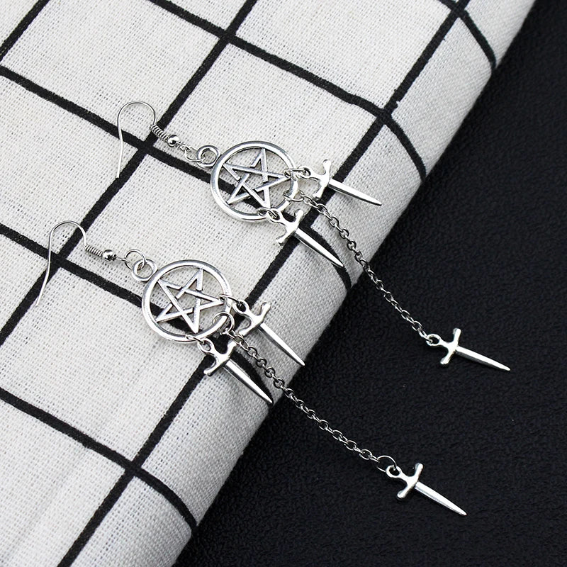 Pentagram Sword Earrings