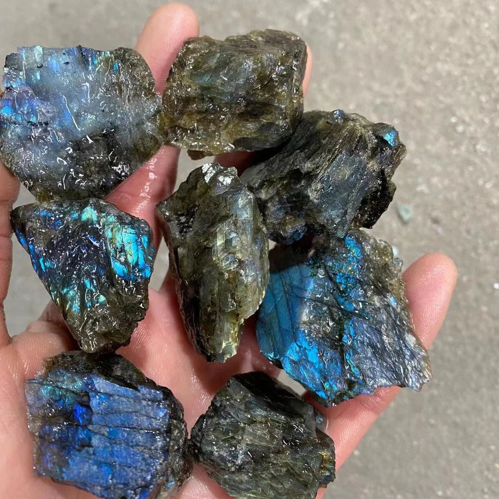 100g Raw Natural Rainbow Labradorite Rock crystals