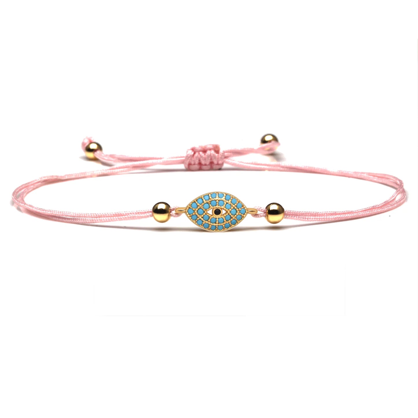 AAA Cubic Zirconia Greek Copper Evil Eye Charm Bracelet Women Girl CZ Blue Red String Luck Protect Creative Luxury Jewelry Gift