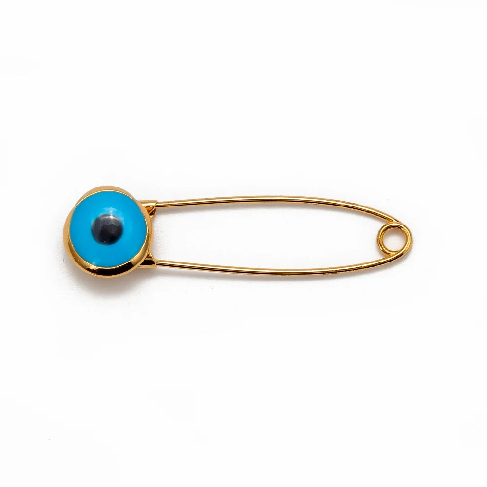 Lucky Eye Colorful Turkish Evil Eye Brooch Pin Gold Color Dropping Oil Brooch Pins Fashion Jewelry Gifts for Women Men EY6571