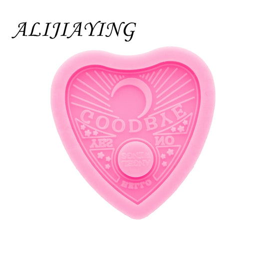 Shine Inside Resin Badge Reel Mold Ouija Board Hearts Silicone Epoxy Molds for DIY Earrings Jewelry Making Tools DY0336