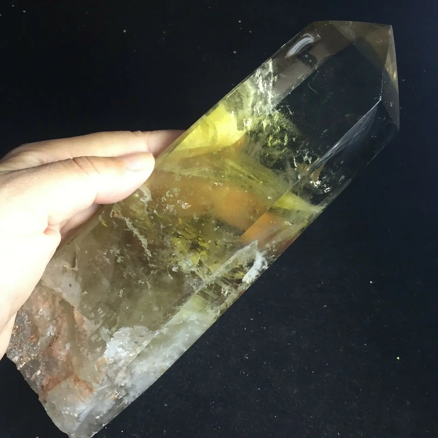 Natural Raw citrine crystal quartz wand