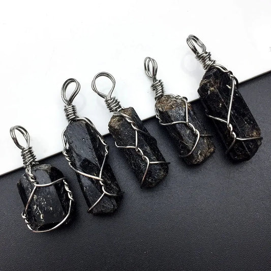 Natural Black Tourmaline Natural Stone Pendants