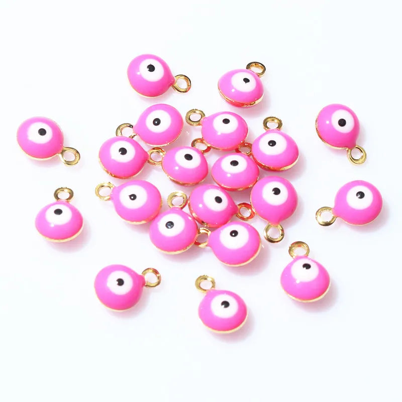 20pcs 8.5x6mm Enamel Evil Eyes Ball Charms