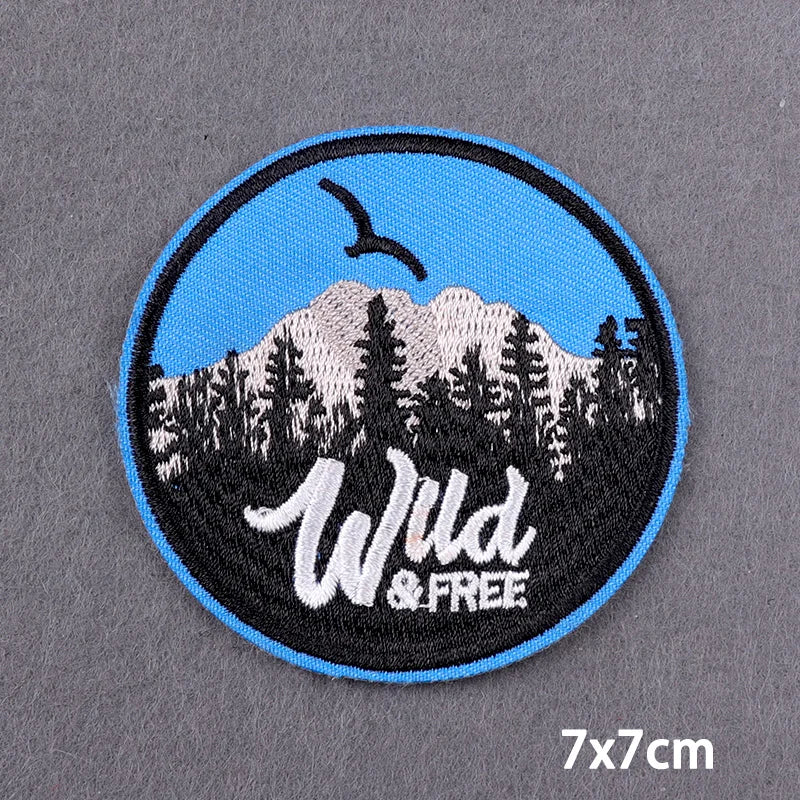 Stay Trippy Iron On Patches Landscape Scenery Patches For Clothing Themoadhesive Patch On Clothes Ironing Stickers DIY