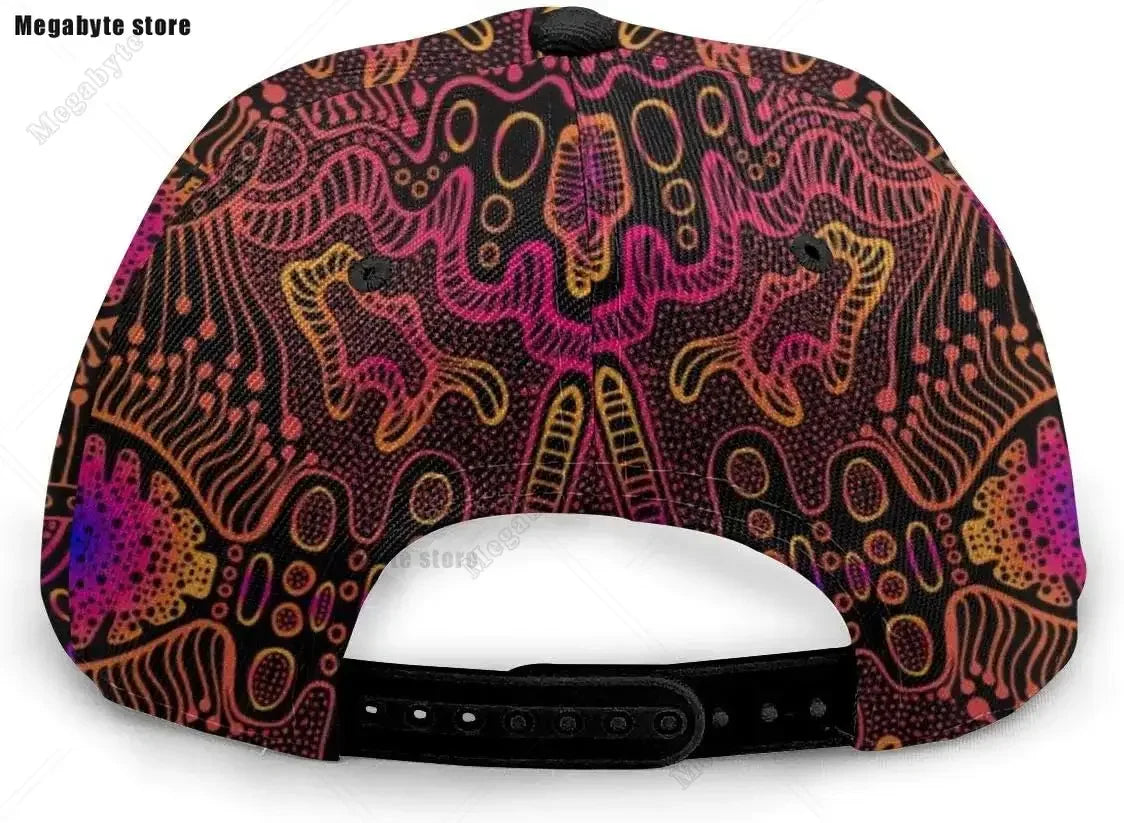 Space Psychedelic Trippy Abstract Flat Bill Brim Cap Cool Hip Hop Trucker Hat Men Women Adjustable Baseball Caps