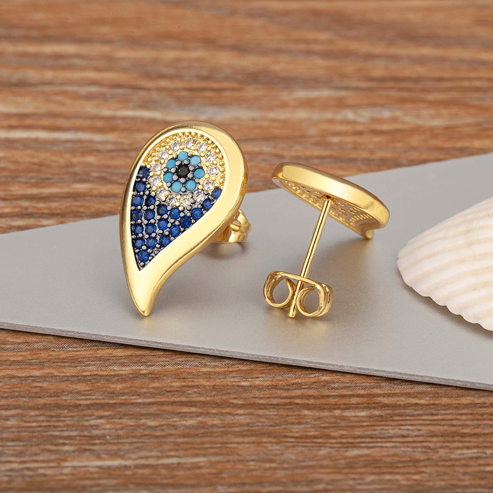 Nidin Lucky Turkish Evil Eye Earrings