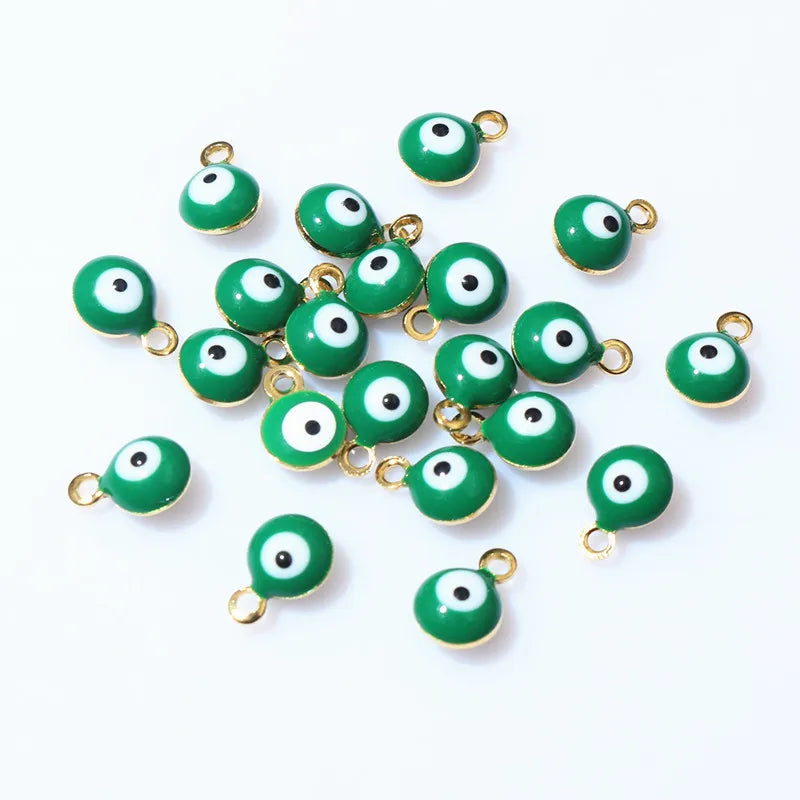 20pcs 8.5x6mm Enamel Evil Eyes Ball Charms