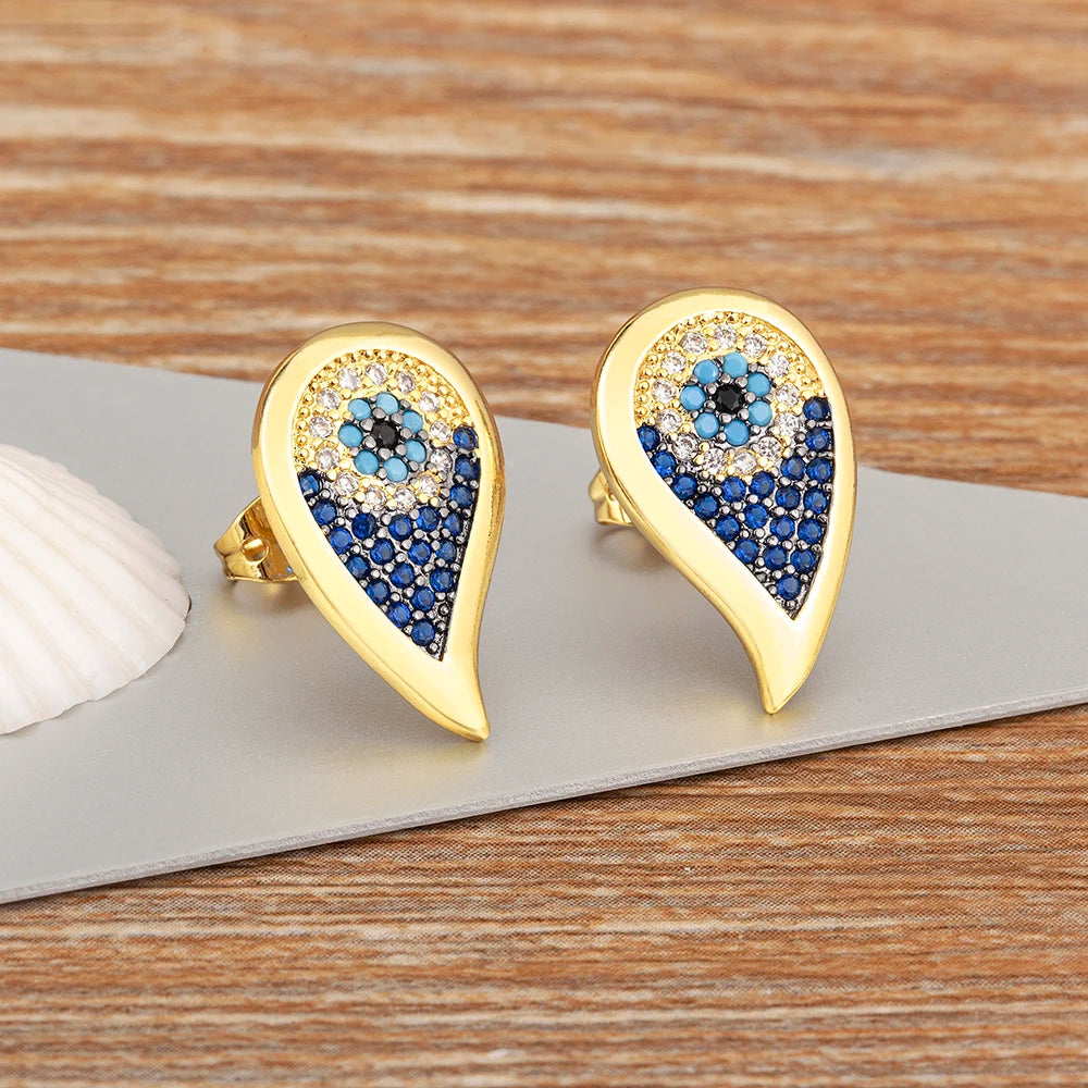 Nidin Lucky Turkish Evil Eye Earrings