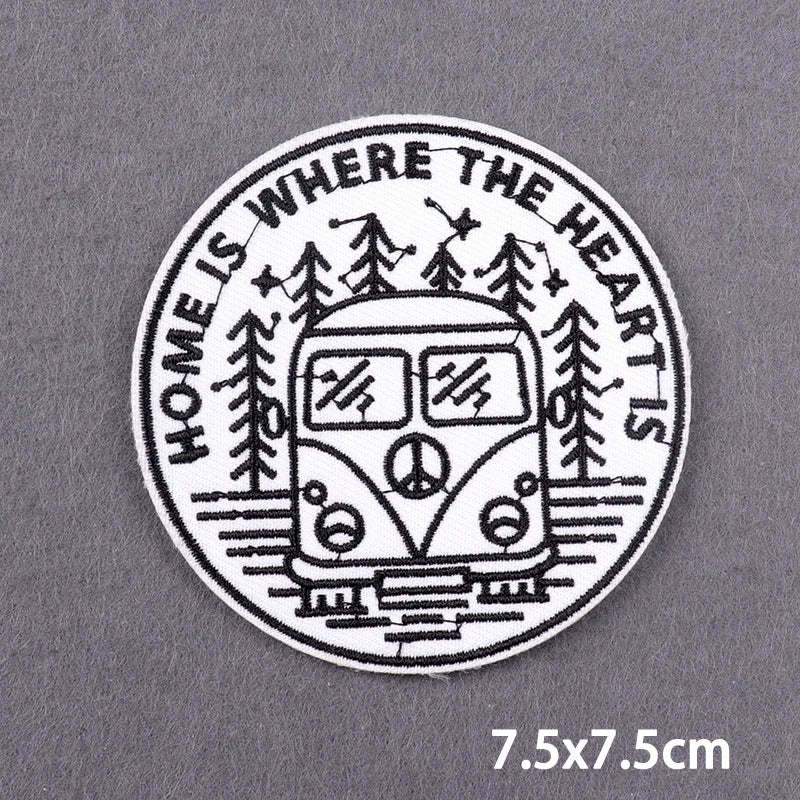 Stay Trippy Iron On Patches Landscape Scenery Patches For Clothing Themoadhesive Patch On Clothes Ironing Stickers DIY