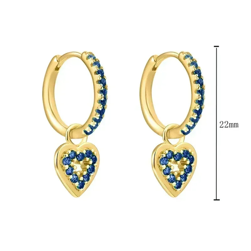 Hoop Earrings Heart/Evil Eye/Star Charms