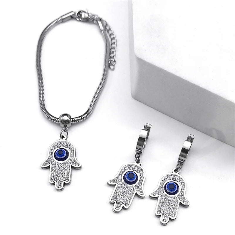 Luxury Turkish Blue Evil Eye Hamsa Fatima