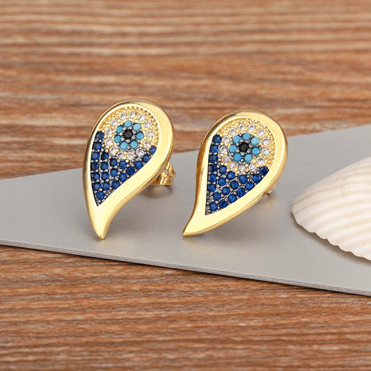 Nidin Lucky Turkish Evil Eye Earrings