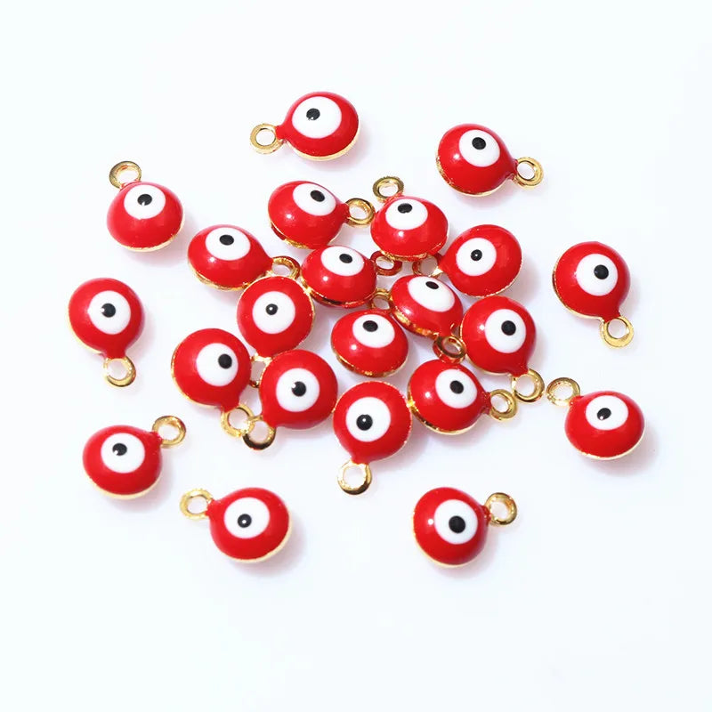 20pcs 8.5x6mm Enamel Evil Eyes Ball Charms