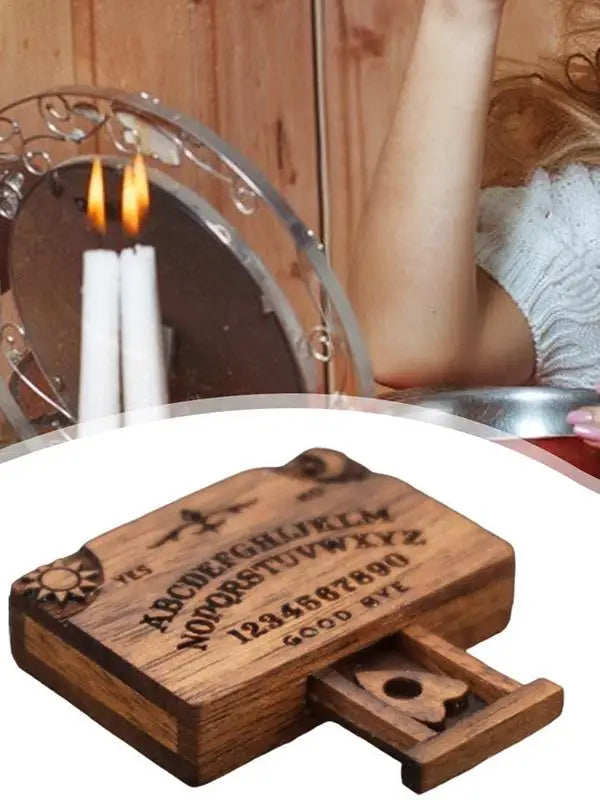 Mini handmade  Ouija Board with wooden drawer