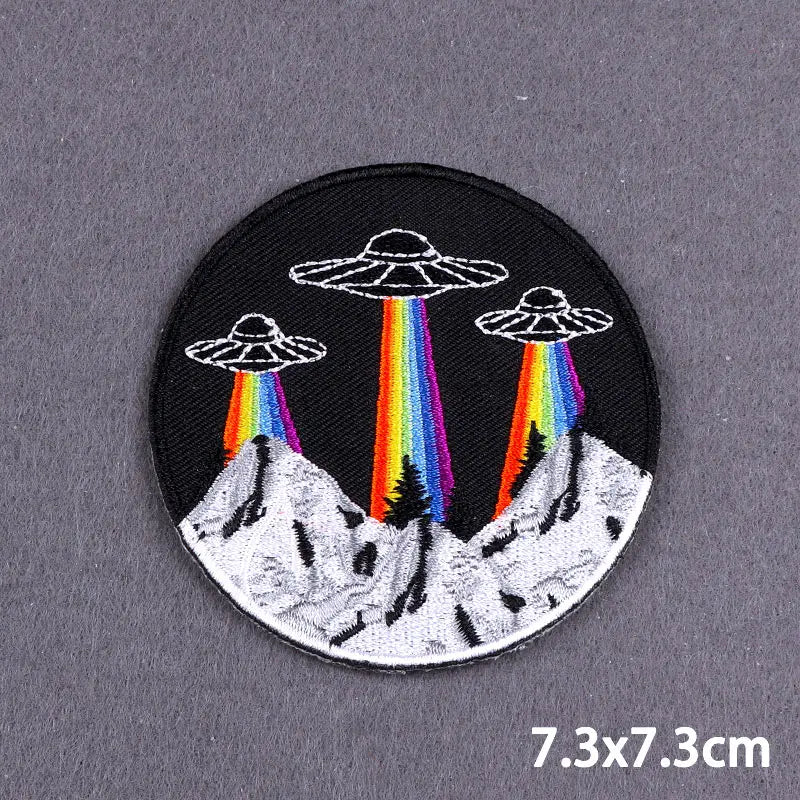 Stay Trippy Iron On Patches Landscape Scenery Patches For Clothing Themoadhesive Patch On Clothes Ironing Stickers DIY