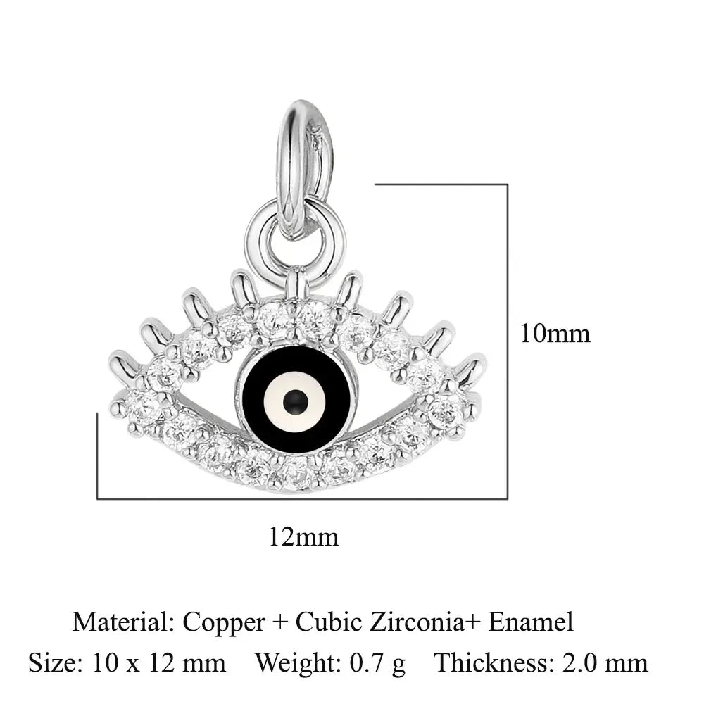 Round Ball Cross Heart Copper Zircon Jewelry Charms