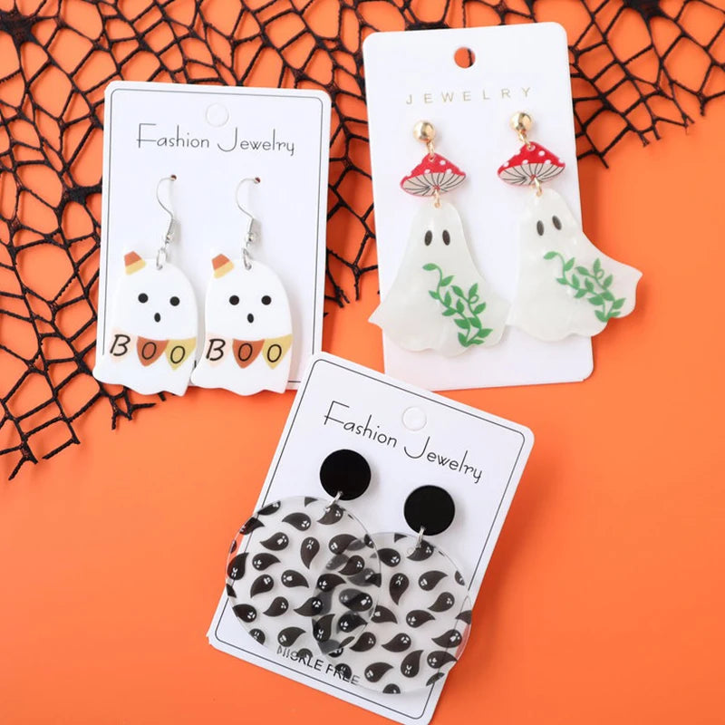 2024 Cute Cartoon Mushroom evil eye earrings