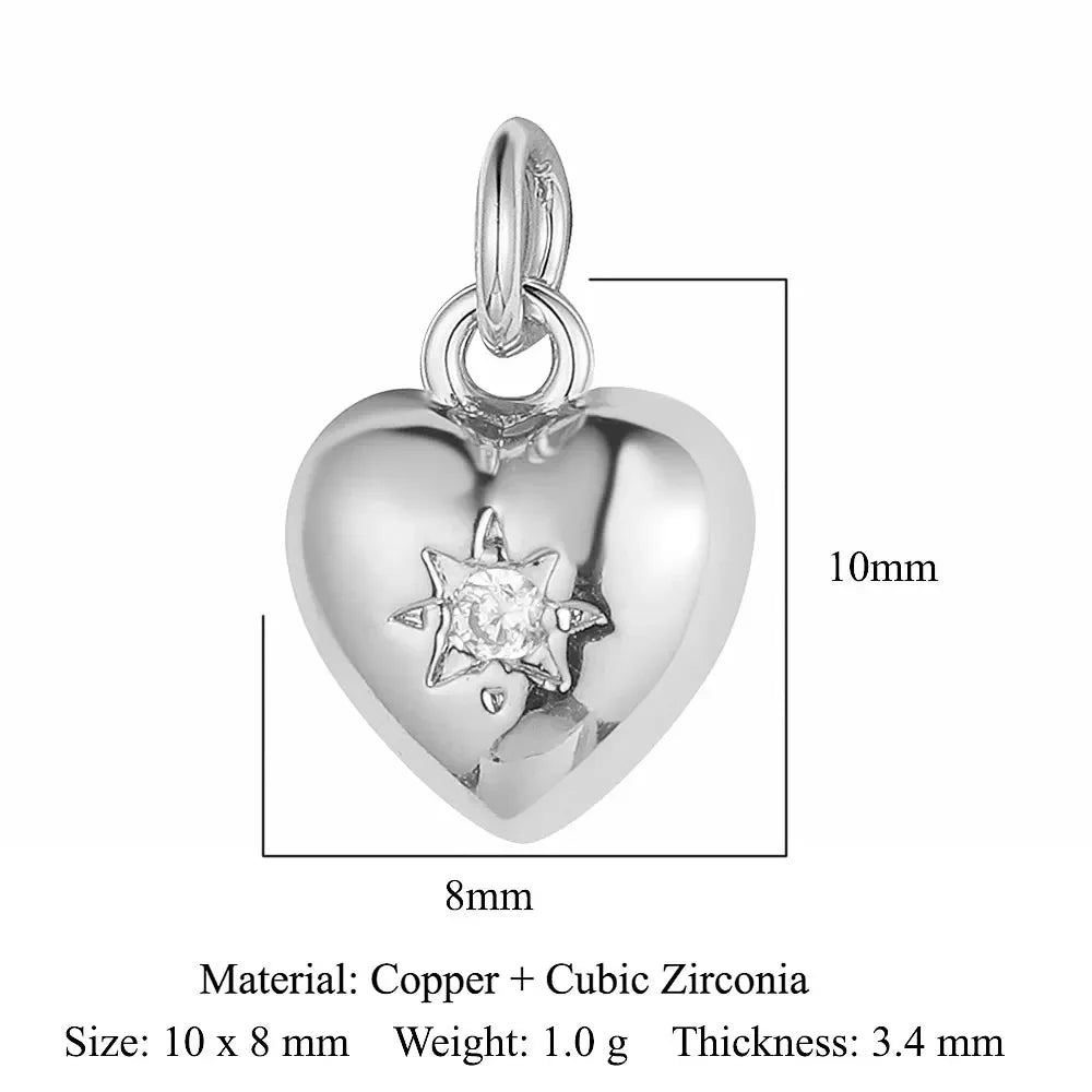 Angel Heart Copper Cat Dog Evil Eye Star Monstera Leaf Bracelet Earring Necklace Pendant Charms