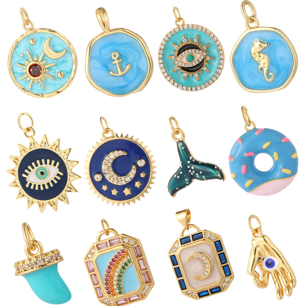 Blue Evil Eye Charms for Jewelry Making