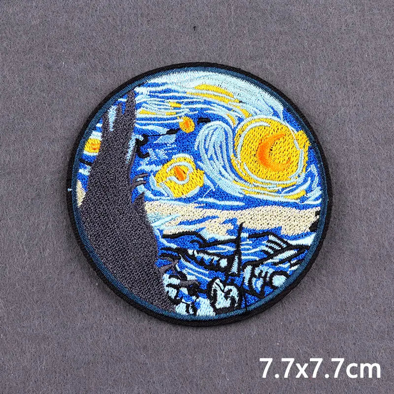 Stay Trippy Iron On Patches Landscape Scenery Patches For Clothing Themoadhesive Patch On Clothes Ironing Stickers DIY