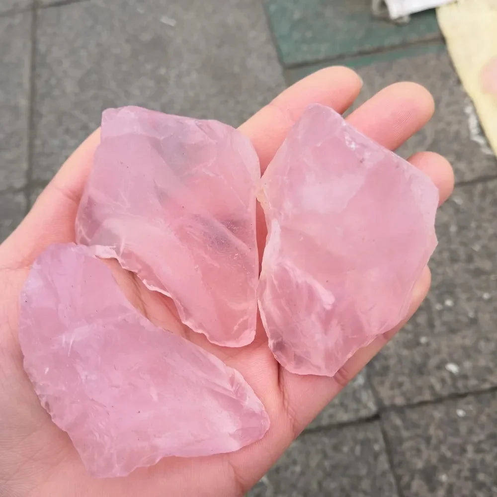 100% Natural Pink Rose Quartz Stone Raw Crystal