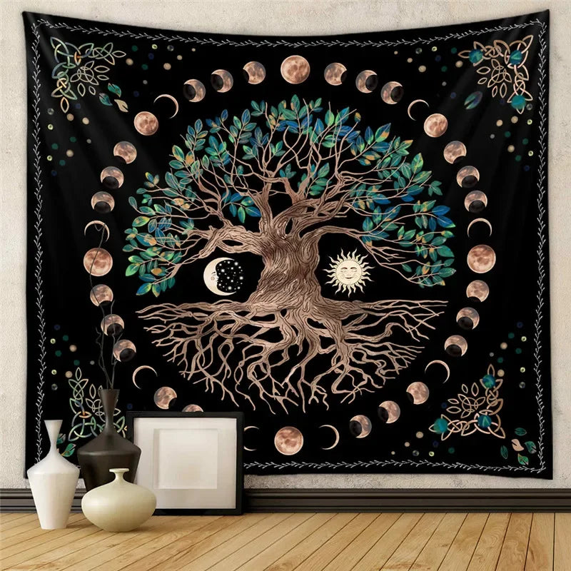 Psychedelic Tarot Trippy Sublime Sun Tapestry Wall Hanging Hippie Tapestries Mushroom Tapestry Aesthetic Room Home Decor