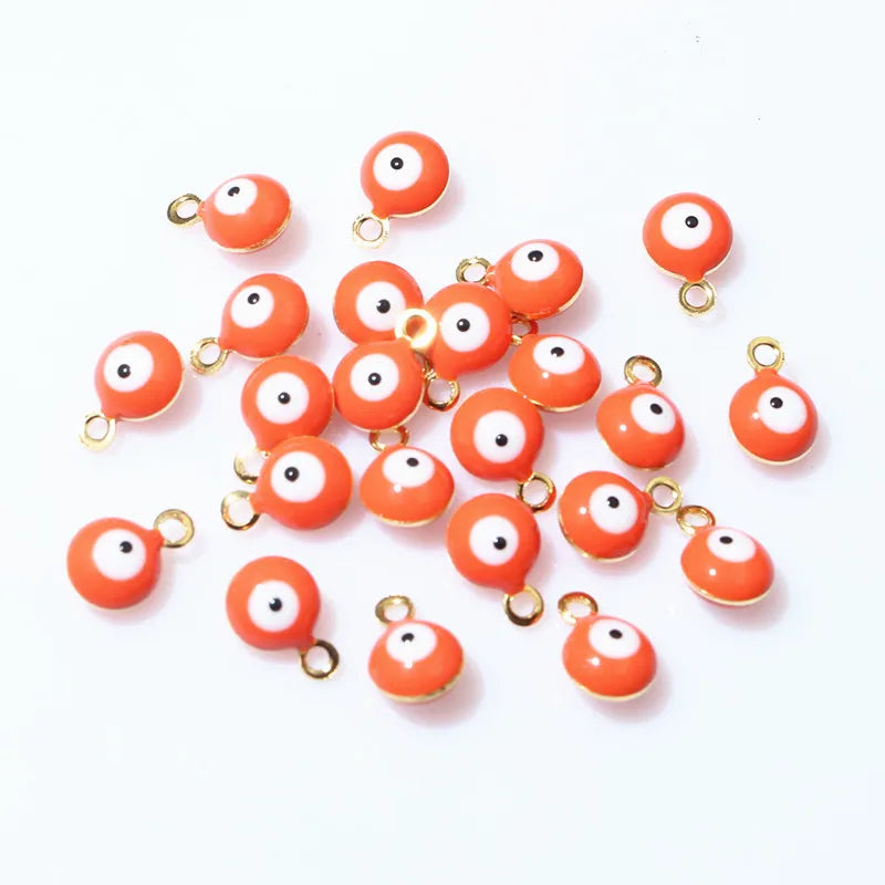 20pcs 8.5x6mm Enamel Evil Eyes Ball Charms