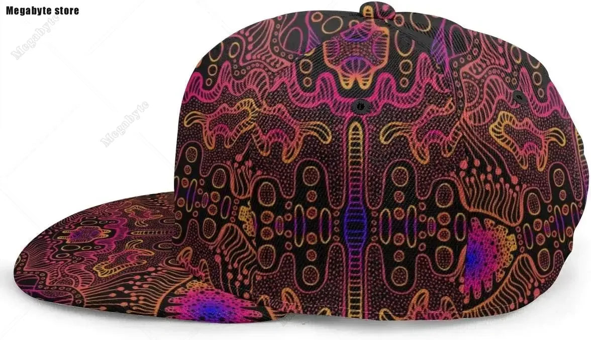 Space Psychedelic Trippy Abstract Flat Bill Brim Cap Cool Hip Hop Trucker Hat Men Women Adjustable Baseball Caps