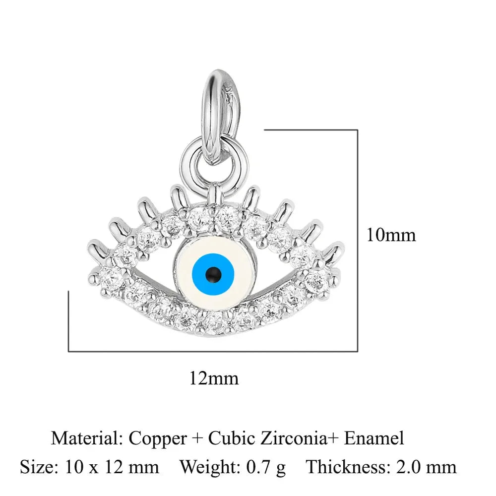 Round Ball Cross Heart Copper Zircon Jewelry Charms