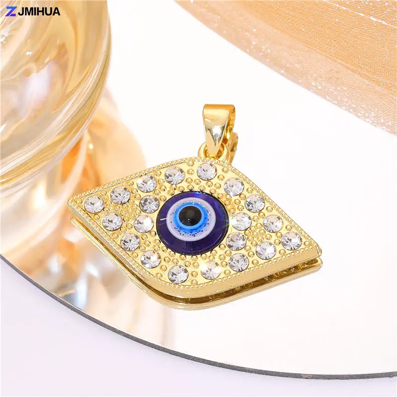 Crystal Charms Blue Turkish Evil Eye Pendants For Jewelry Making Findings DIY Designer Necklaces Earrings Supplies Accessories