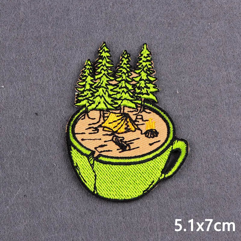 Stay Trippy Iron On Patches Landscape Scenery Patches For Clothing Themoadhesive Patch On Clothes Ironing Stickers DIY