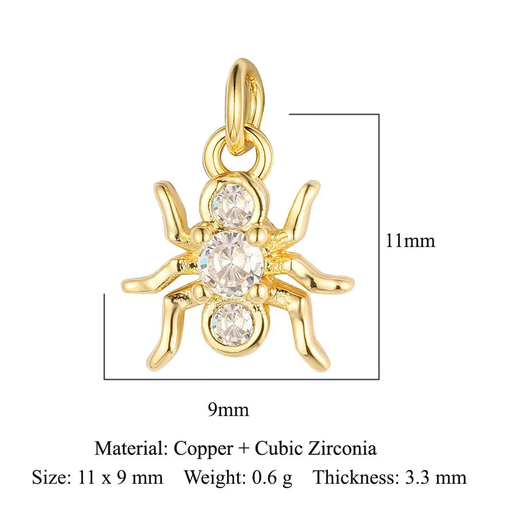 Round Ball Cross Heart Copper Zircon Jewelry Charms