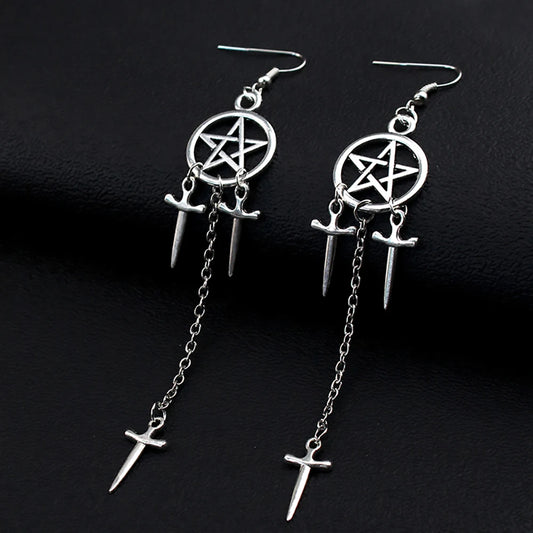 Pentagram Sword Earrings