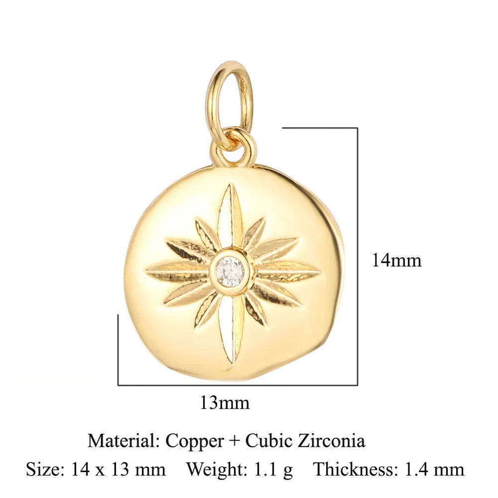 Angel Heart Copper Cat Dog Evil Eye Star Monstera Leaf Bracelet Earring Necklace Pendant Charms