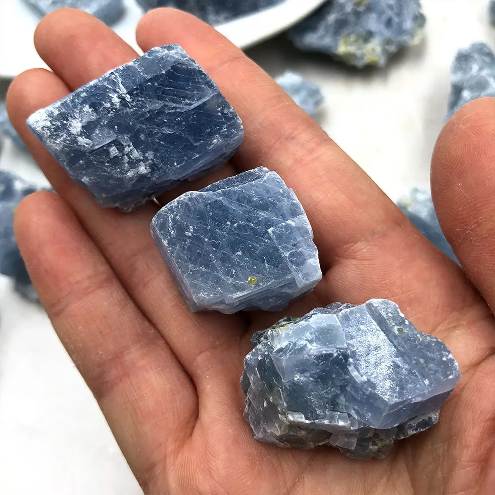 Natural Raw Blue Calcite Rough Stone Quartz Crystal