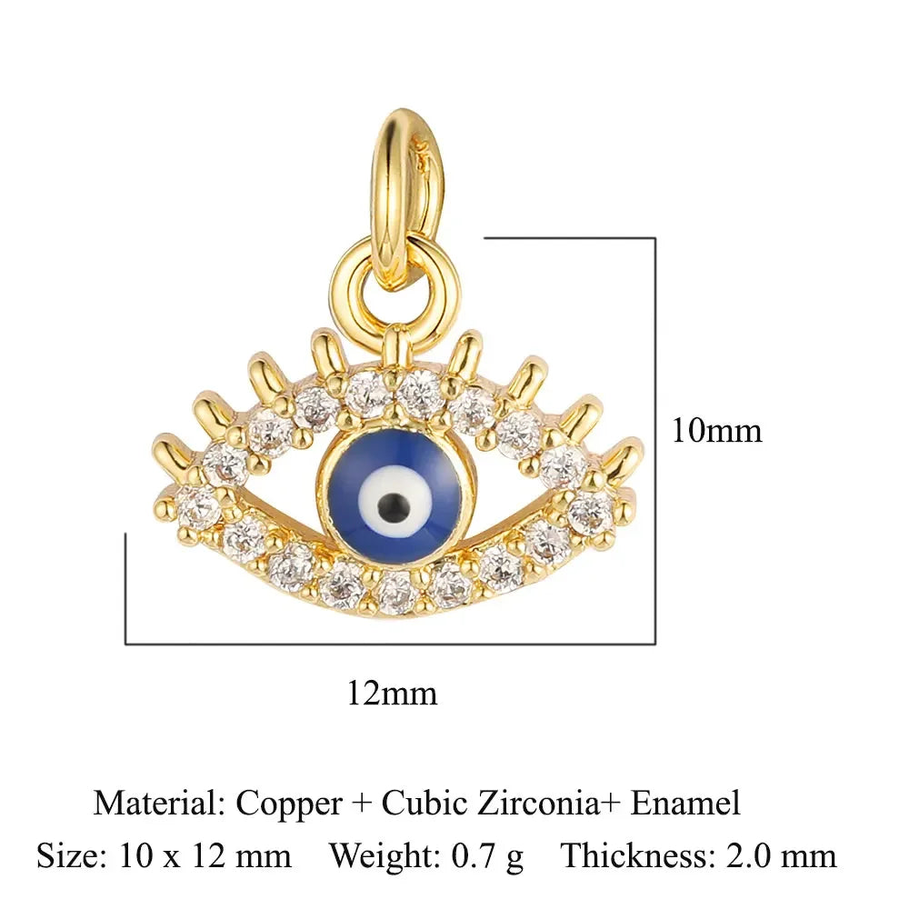 Round Ball Cross Heart Copper Zircon Jewelry Charms