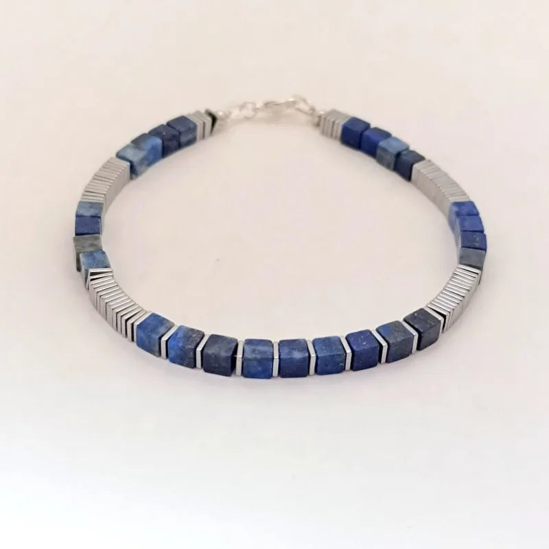 Lapis lazuli and hematite bracelet