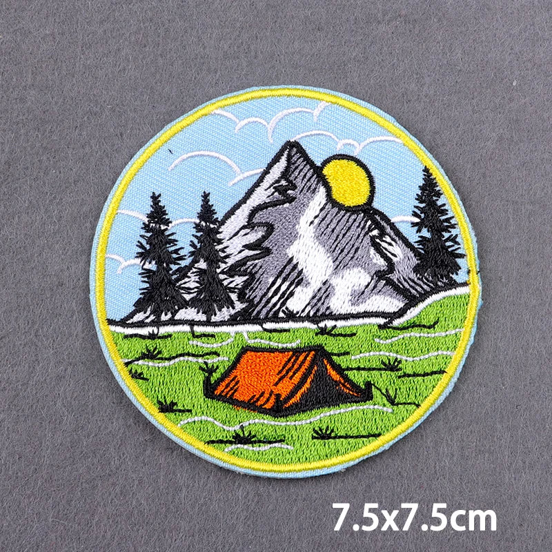 Stay Trippy Iron On Patches Landscape Scenery Patches For Clothing Themoadhesive Patch On Clothes Ironing Stickers DIY