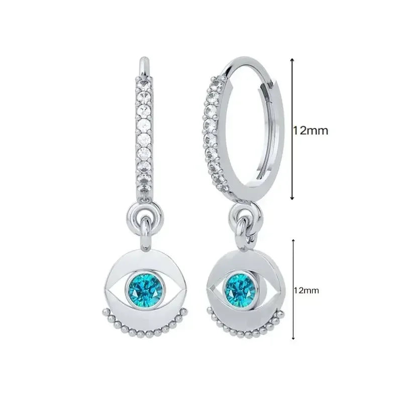 Hoop Earrings Heart/Evil Eye/Star Charms