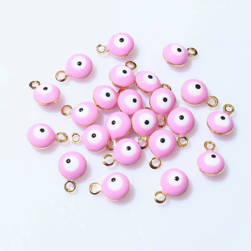 20pcs 8.5x6mm Enamel Evil Eyes Ball Charms